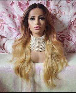 Human hair blend Lace front wig